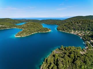 Awesome aerial view at Mljet island in Croatia arial view island mljet croatia