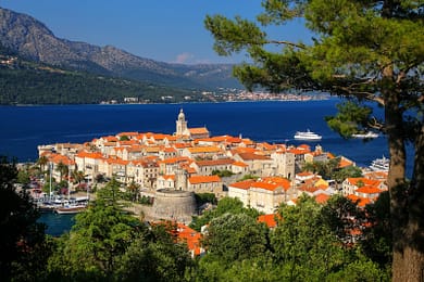 View of Korcula old town, Croatia View of island Korcula old town, Croatia